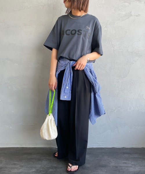 tシャツ 「LACOSTE/ラコステ」 ヘビーウェイト ロゴプリントTシャツ「追加」 レディース メンズの画像