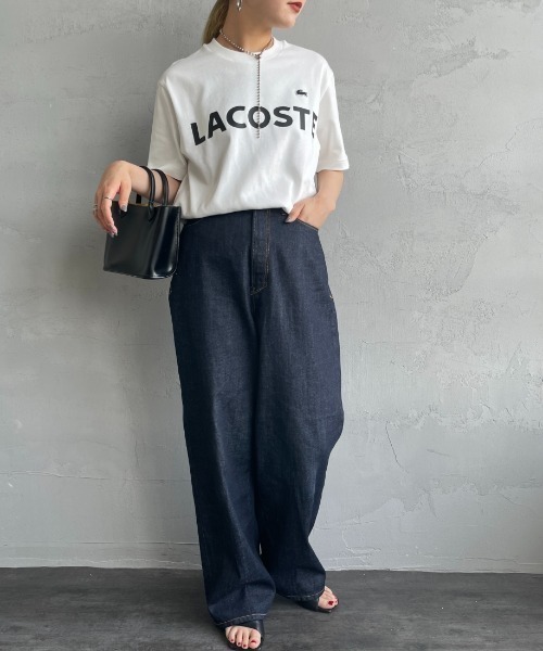 tシャツ 「LACOSTE/ラコステ」 ヘビーウェイト ロゴプリントTシャツ「追加」 レディース メンズの画像