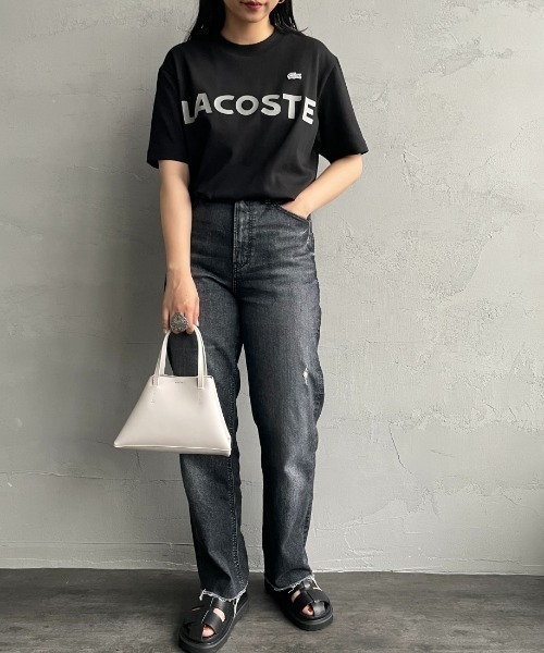 tシャツ 「LACOSTE/ラコステ」 ヘビーウェイト ロゴプリントTシャツ「追加」 レディース メンズの画像