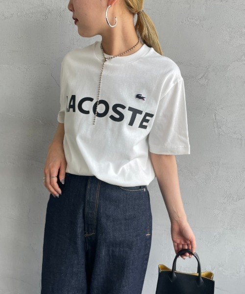tシャツ 「LACOSTE/ラコステ」 ヘビーウェイト ロゴプリントTシャツ「追加」 レディース メンズの画像
