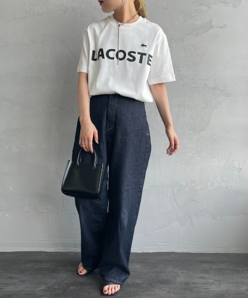 tシャツ 「LACOSTE/ラコステ」 ヘビーウェイト ロゴプリントTシャツ「追加」 レディース メンズの画像