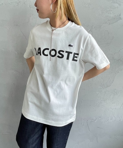 tシャツ 「LACOSTE/ラコステ」 ヘビーウェイト ロゴプリントTシャツ「追加」 レディース メンズの画像