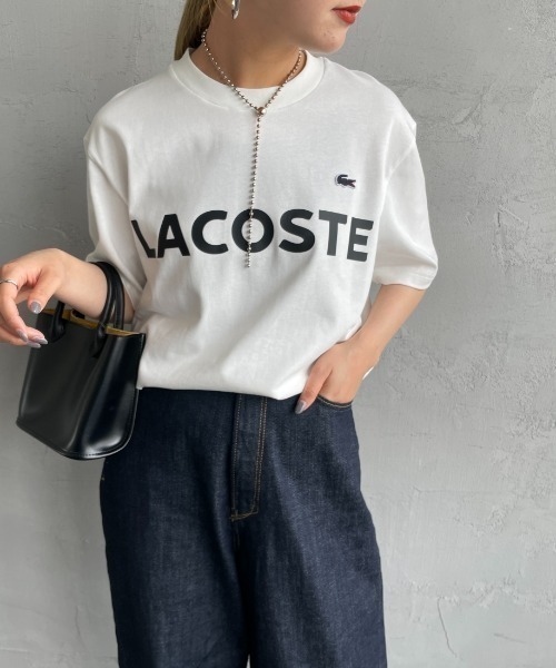 tシャツ 「LACOSTE/ラコステ」 ヘビーウェイト ロゴプリントTシャツ「追加」 レディース メンズの画像