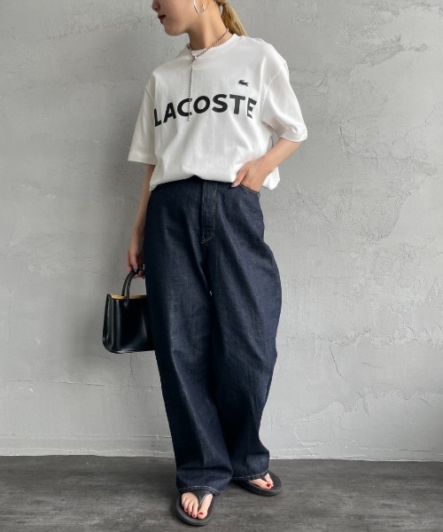 tシャツ 「LACOSTE/ラコステ」 ヘビーウェイト ロゴプリントTシャツ「追加」 レディース メンズの画像