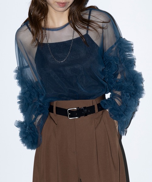 「MAISON BREEZE reveur」 長袖ブラウス FREE グレー レディース_画像4