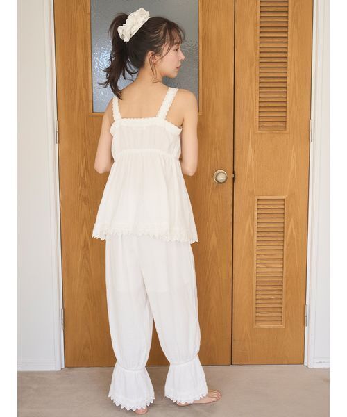 SNIDEL HOME パジャマ ルームウェア コットンガーゼロングパンツ