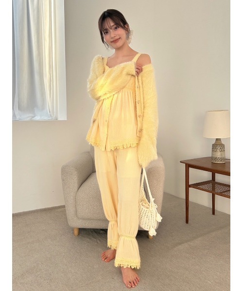 SNIDEL HOME パジャマ ルームウェア コットンガーゼロングパンツ