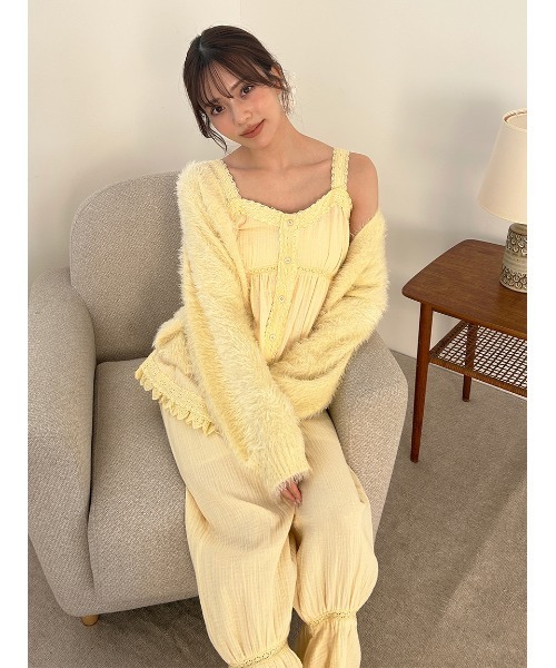 SNIDEL HOME パジャマ ルームウェア コットンガーゼロングパンツ