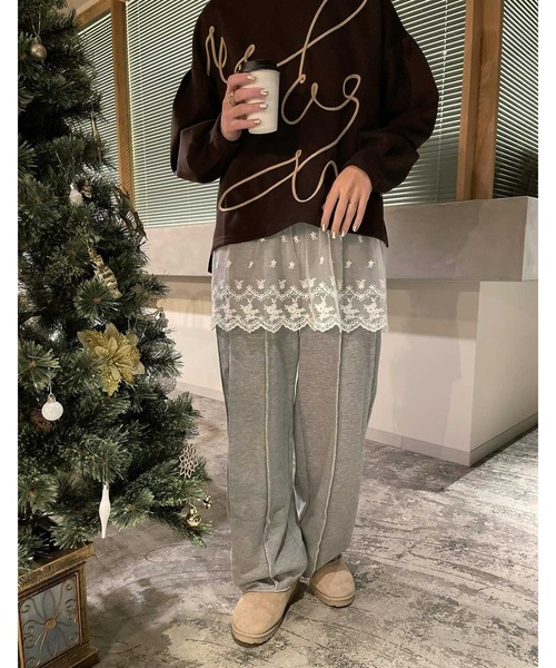 「GeeRA」 スウェットパンツ X-LARGE 杢グレー レディース_画像7