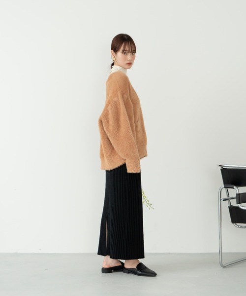 「hinari」 ニットカーディガン FREE オレンジ レディース_画像8