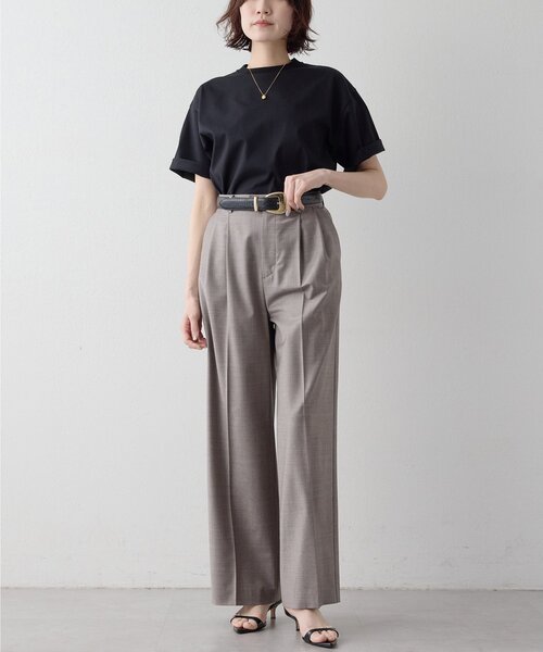 tシャツ 「Drawing Numbers」ハイツイストプレーンTシャツ レディースの画像