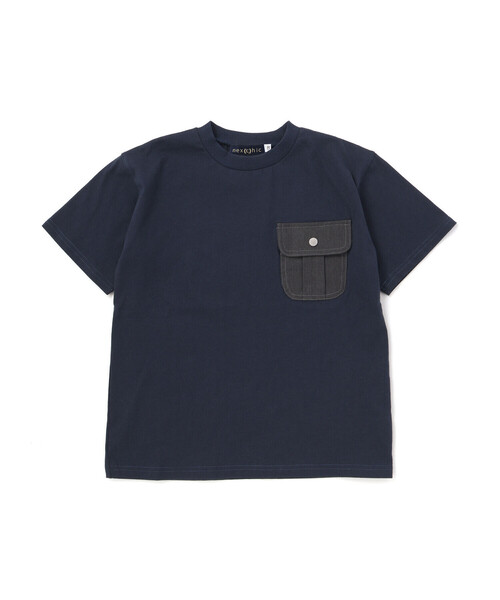 nexchic（ネクシック） tシャツ デニムポケット・ピグメントカレッジT
