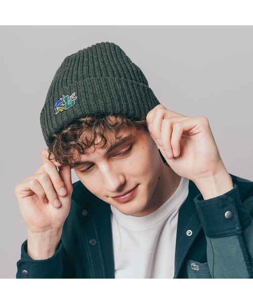 LACOSTE（ラコステ） ニットキャップ FREE グリーン メンズ : ZOZOTOWN ほぼ新品！ラコステニットグリーンLacoste アルパカニット