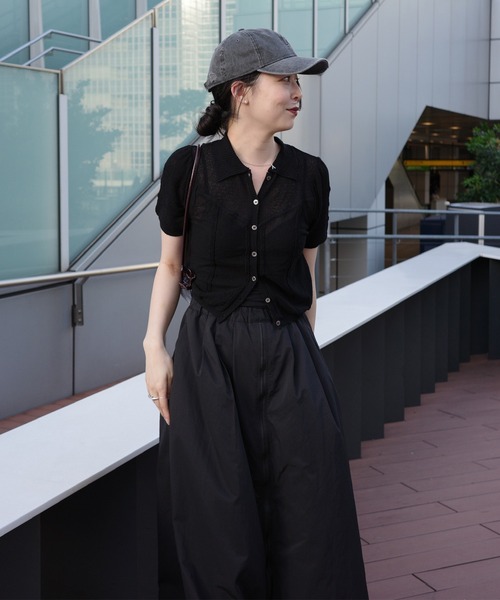 Ameri（アメリ） ブラウス シャツ 夏 半袖 MEDI COMPACT SUMMER KNIT