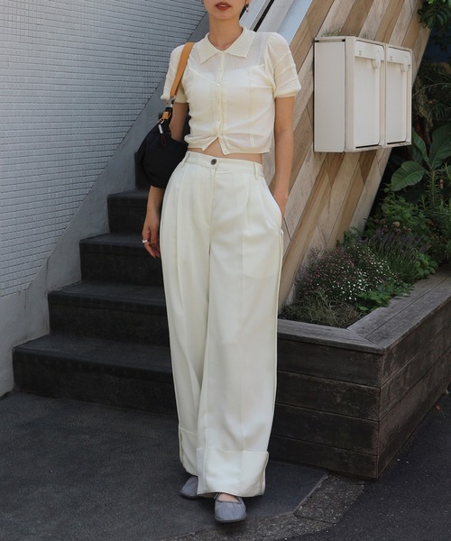 シャツ/ブラウス(半袖/袖なし) Ameri VINTAGE - AmeriVINTAGE CONNECTED TIE BLOUSE Ameri（アメリ） ブラウス シャツ 夏 半袖 MEDI COMPACT SUMMER KNIT