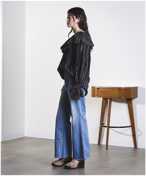 ROSE BUD（ローズバッド） ブラウス シャツ (mag.by c)STRIPE FRILL