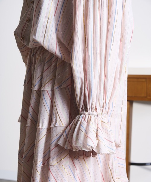 ROSE BUD（ローズバッド） ブラウス シャツ (mag.by c)STRIPE FRILL 