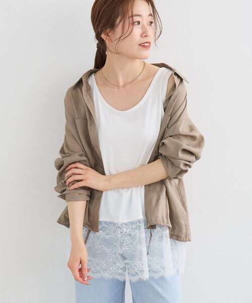 le.coeur blanc（ルクールブラン） タンクトップ ノースリーブ 裾