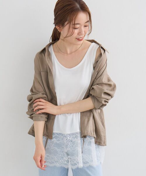 le.coeur blanc（ルクールブラン） タンクトップ ノースリーブ 裾