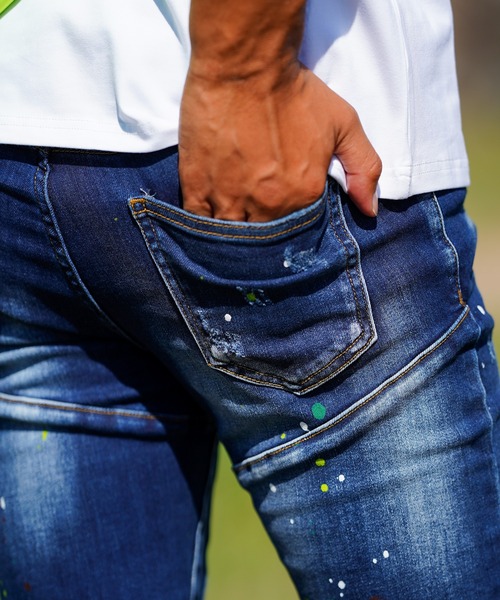 「adamsJUGGLER」 スキニーデニムパンツ M インディゴブルー メンズ_画像9