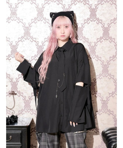 NOEMIE（ノエミー） ブラウス シャツ チェーンネクタイ付き2WAYユニ