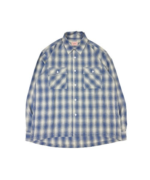 「BIG MIKE」 長袖シャツ MEDIUM グレー×ピンク メンズ_画像3