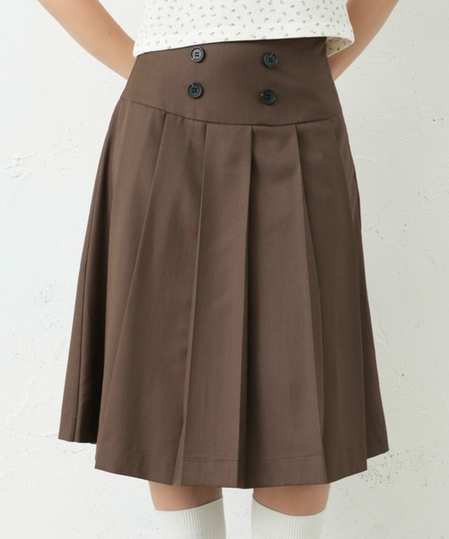 FCMM スカート 夏 DOUBLE BOTTON SKIRT/ダブルボタンスカート