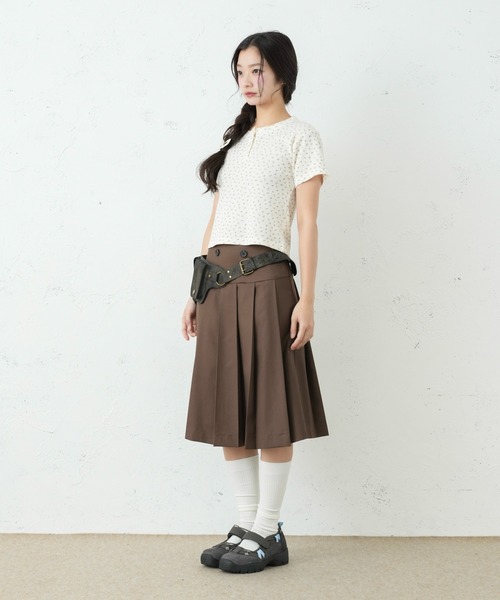 FCMM スカート 夏 DOUBLE BOTTON SKIRT/ダブルボタンスカート