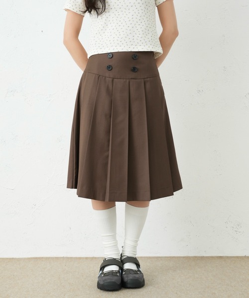 FCMM スカート 夏 DOUBLE BOTTON SKIRT/ダブルボタンスカート