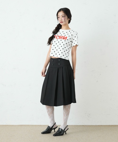 FCMM スカート 夏 DOUBLE BOTTON SKIRT/ダブルボタンスカート