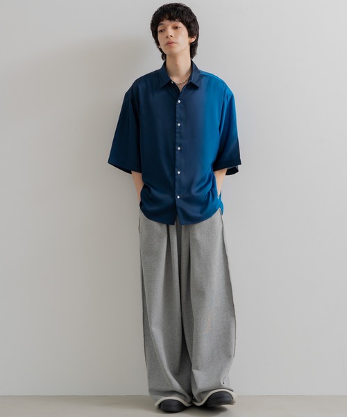 「SINSS」 半袖シャツ SMALL ブルー メンズ_画像4