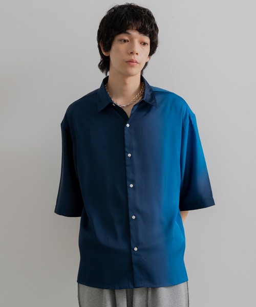 「SINSS」 半袖シャツ SMALL ブルー メンズ_画像7
