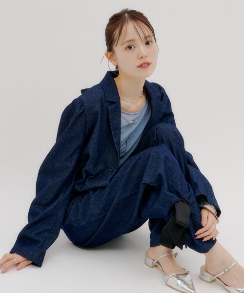 lilium by lily コート アウター 「lilium by lily」ペプラムリボン 