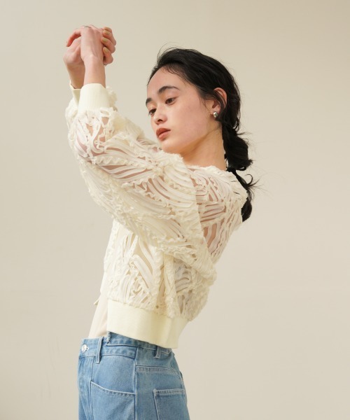 「Bab」 カーディガン M アイボリー レディース_画像5