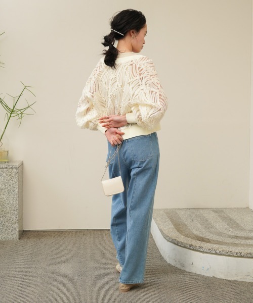「Bab」 カーディガン M アイボリー レディース_画像6