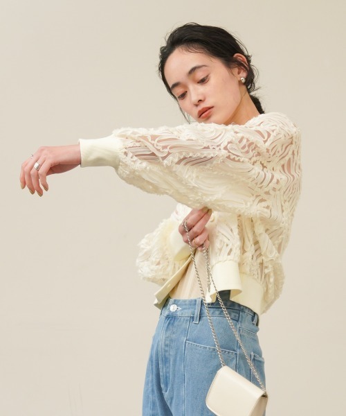「Bab」 カーディガン M アイボリー レディース_画像8