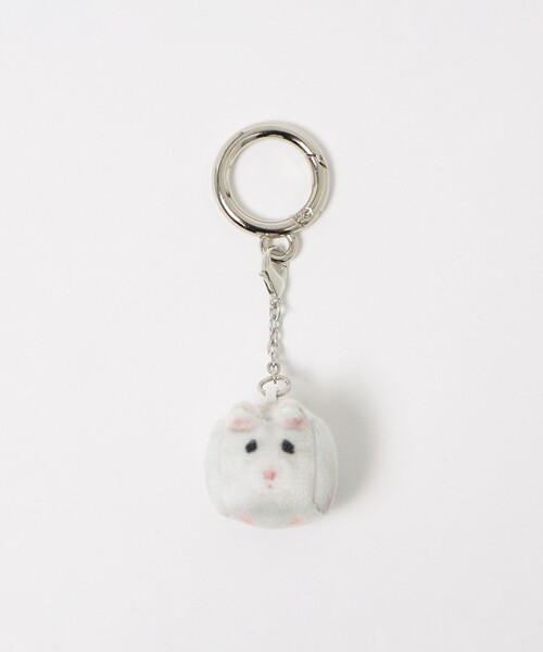 未使用 HTC / エイチティーシー　キーホルダー スタッズ ホワイト NICE WEATHER キーケース 「SOFT THUMBNAIL」Mochi Pearl Hamster