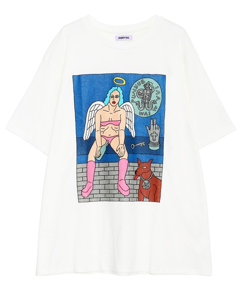「PUNYUS」 半袖Tシャツ 4 ブラック レディース_画像4
