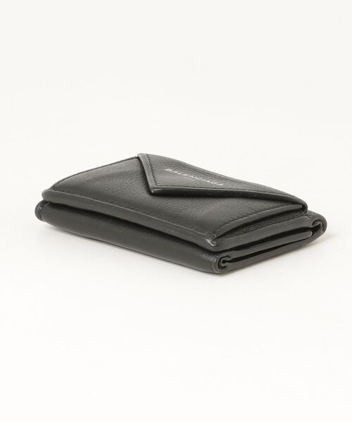 BALENCIAGA（バレンシアガ） ペーパー ミニ 三つ折り 財布 - ブラック