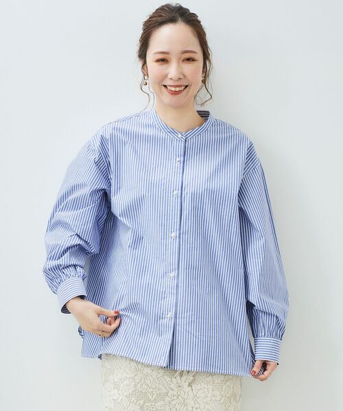 「le.coeur blanc」 長袖ブラウス 38 ブルー系その他2 レディース_画像3