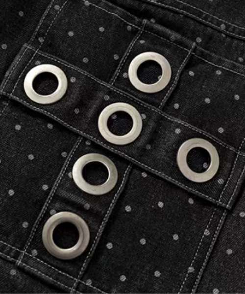 ワイドパンツ ジーンズ Lace Trim Cargo Dot Denim Pants メンズ | U：UME | 06
