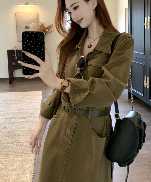 FAVORITO ワンピース デニム襟付きワンピース : ZOZOTOWN Yahoo!店