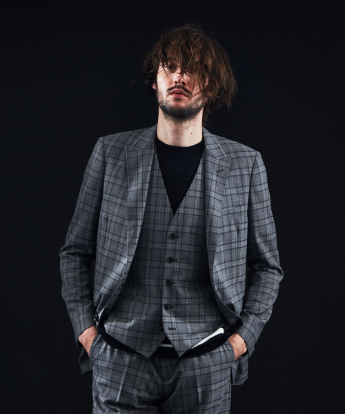 5351 POUR LES HOMMES ベスト ジレ 「セットアップ対応」ピンチェック