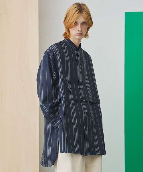 シャツ ブラウス ストライプロングシャツ メンズファッション Zozotown 通販 ストライプロングシャツファッション シャツ カジュアルシャツ