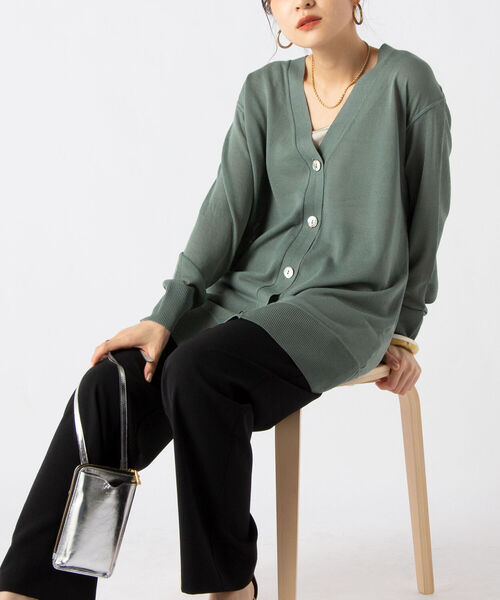 【新品】NOLLY’S sophi 柄編み抜きVネックドルマンカーディガン NOLLEY'S Sophi（ノーリーズソフィー） カーディガン 「一部WEB限定