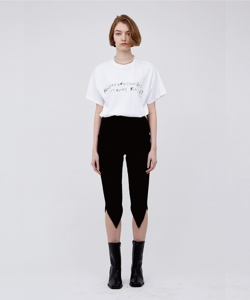VIAVANDA パンツ V Cut rib half pants レディース : ZOZOTOWN