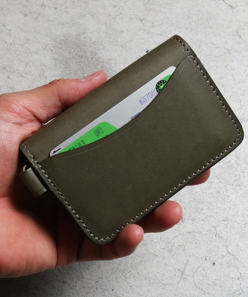 ROTAR オリーブ レザー スマホ　ウォレット　財布　カードケース ROTAR（ローター） カードケース Liscio leather card wallet リスシオ