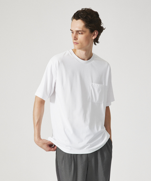 ABAHOUSE（アバハウス） tシャツ 「ドライタッチ 」ヘムラウンド 半袖