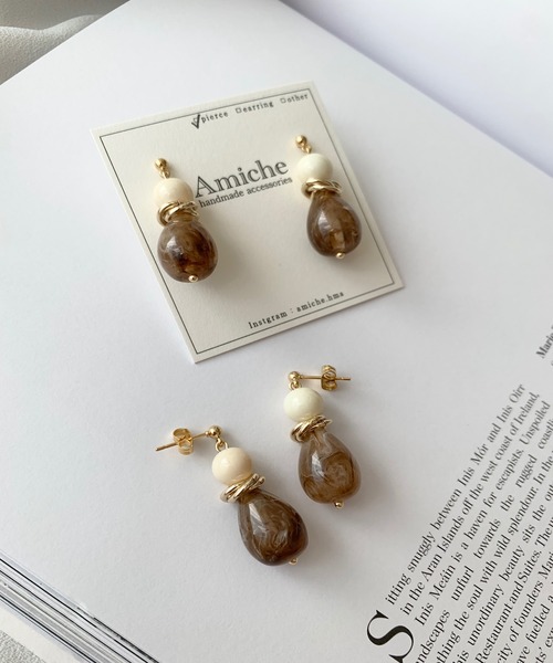 TONE（トネ） ピアス 「Amiche」アクリルビーズピアス(MA) レディース