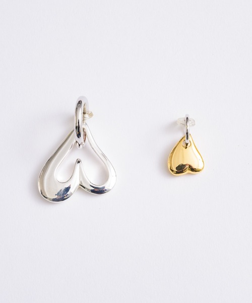 イヤリング 「金属アレルギー対応」Heart Asymmetry Earing